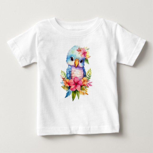 Colourful Parrot Baby T-Shirt (Front)
