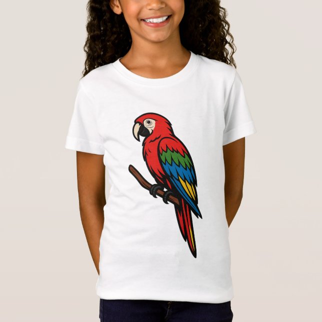 Colourful Parrot Bird Graphic T-Shirt (Front)