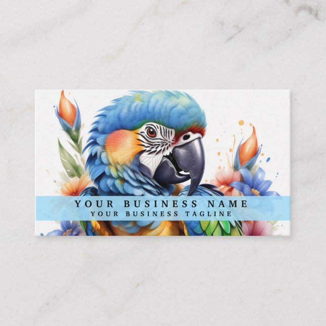 Colourful Parrot Business Cards (Front)