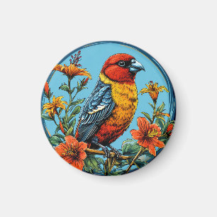 Colourful Parrot crossbill Bird Magnet