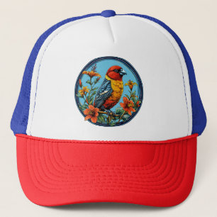 Colourful Parrot crossbill Bird Trucker Hat