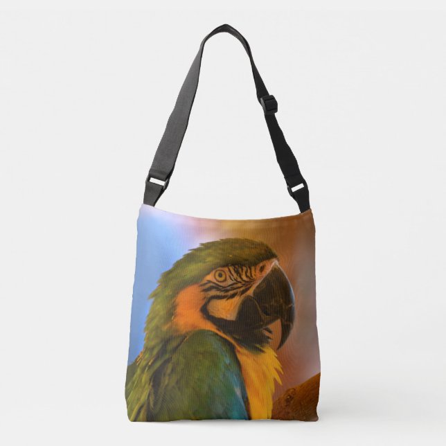 Colourful Parrot Crossbody Bag (Front)