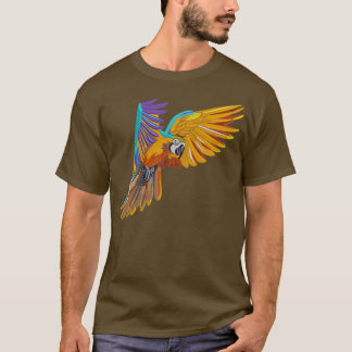 Colourful Parrot Embroidery T-Shirt