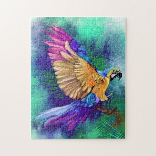 Colourful Parrot Jigsaw Puzzle Painting (Vertical)
