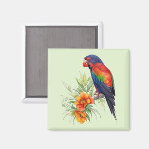 Colourful Parrot Magnet