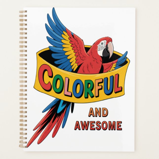 Colourful Parrot  Planner (Front)