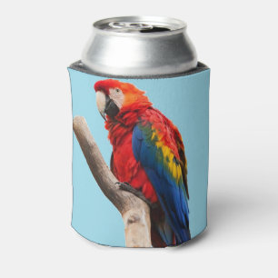 Colourful Parrot Portrait Photo Can Cooler