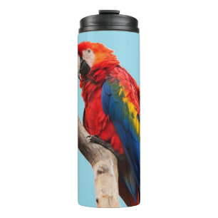Colourful Parrot Portrait Photo Thermal Tumbler