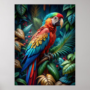Colourful Parrot Poster