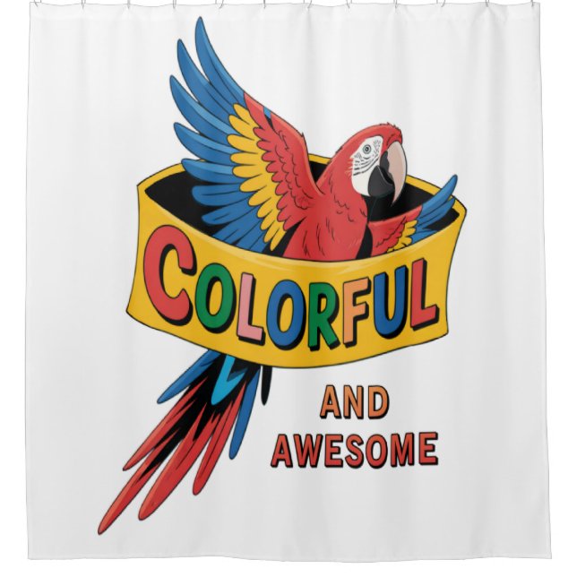 Colourful Parrot  Shower Curtain (Front)