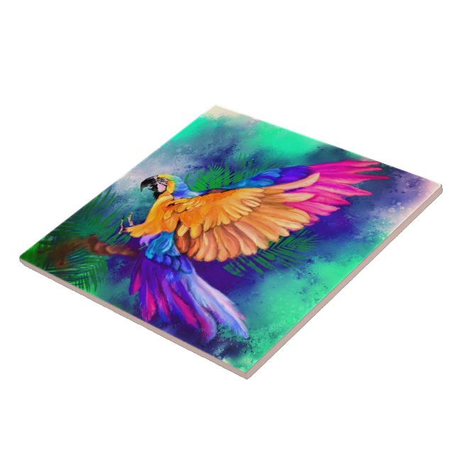 Colourful Parrot Tile (Side)