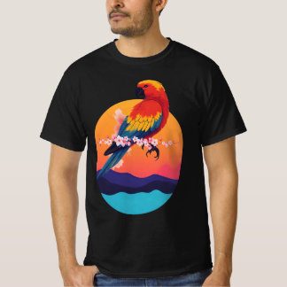 Colourful Parrot – Tropical Bird Art Design T-Shirt