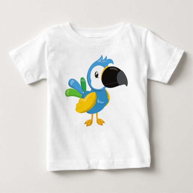 Colourful Parrot, Tropical Parrot, Cute Parrot Baby T-Shirt (Front)