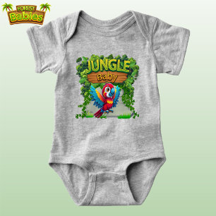 Colourful Parrot, Wild Bird, Whimsical Macaw Fun � Baby Bodysuit