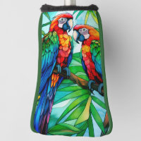 Colourful Parrots Stained Glass