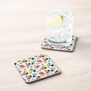 Colourful Parrots, Tropical Parrots, Birds, Flower Coaster