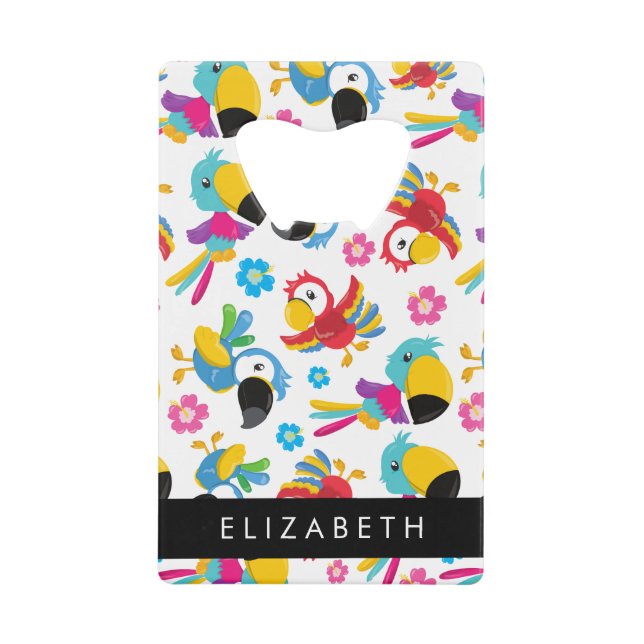 Colourful Parrots, Tropical Parrots, Your Name (Front)