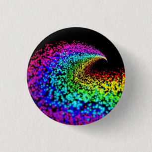 Colourful particles 3 cm round badge