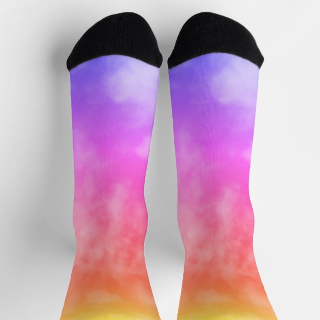 Colourful Partly Cloudy Sky Abstract Photography Socks (Top)