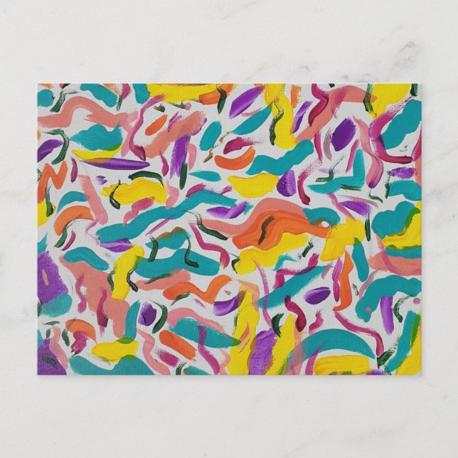 Colourful Party Abstract Print Postcard (Front)