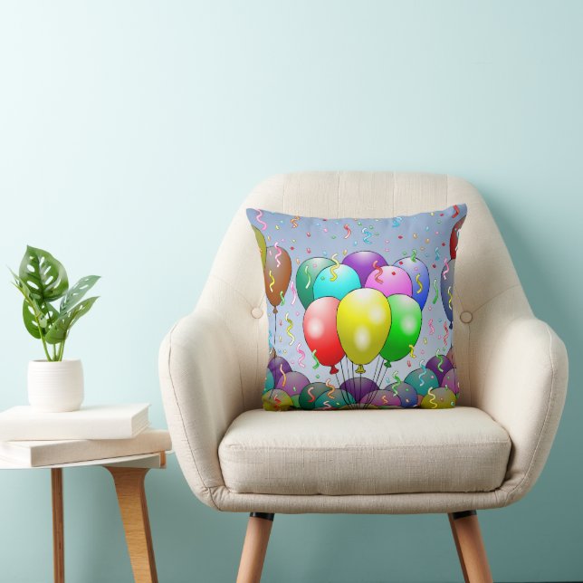 Colourful Party Balloons Cushion (Chair)