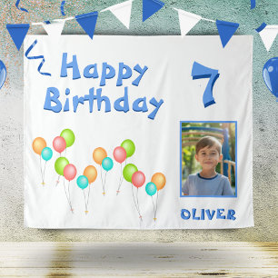 Colourful Party Balloons Kid Birthday Photo Tapestry
