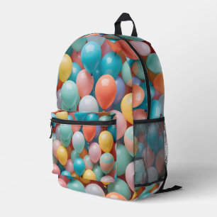 Colourful Party Balloons Pattern Printed Backpack