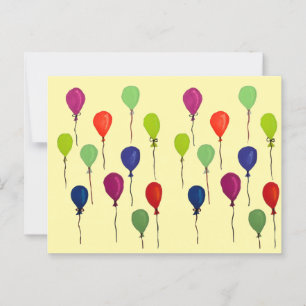Colourful party balloons postcard