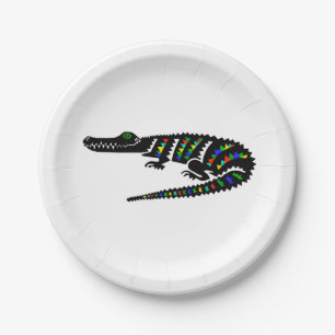Colourful party crocodile - paper plate