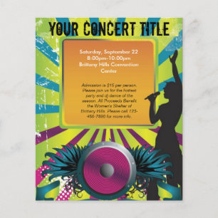 Colourful Party Flyer, Singer with Winged Speaker Flyer