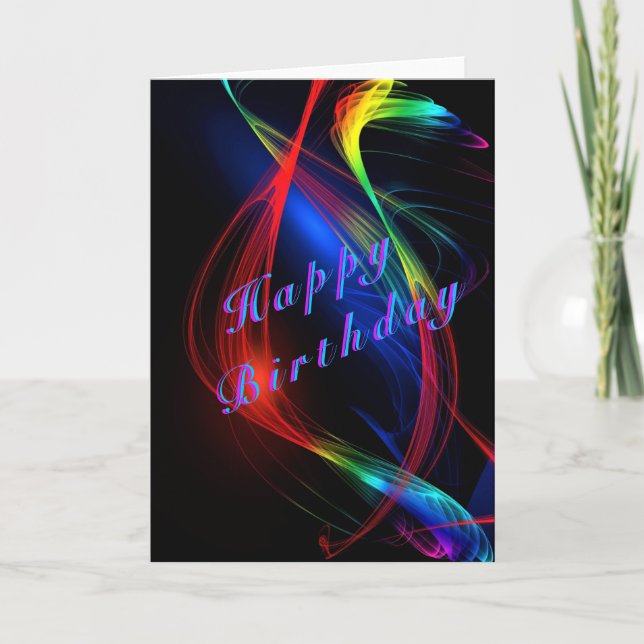 Colourful Party Lights Birthday Card (Front)