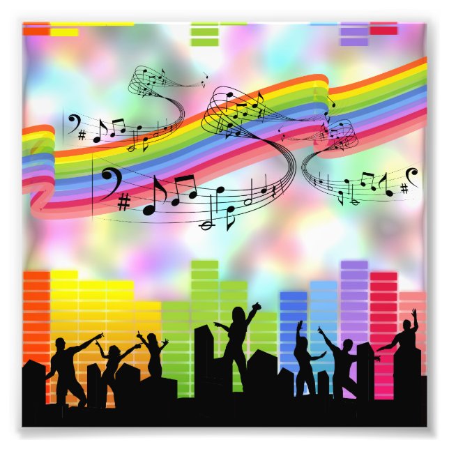 Colourful Party Music Photo Print (Front)