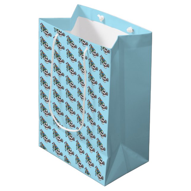 Colourful Party Skull Medium Gift Bag (Front Angled)