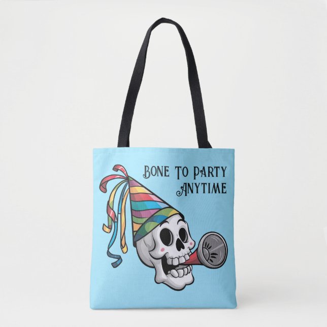 Colourful Party Skull Tote Bag (Front)