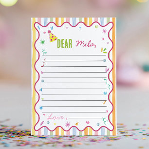 Colourful Party Time Capsule Note Message Card
