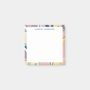 Colourful Pastel Abstract Paint Swirls Personalise Post-it Notes