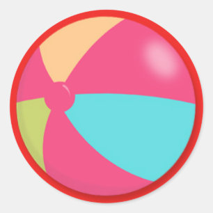 Colourful Pastel Beach Ball Classic Round Sticker