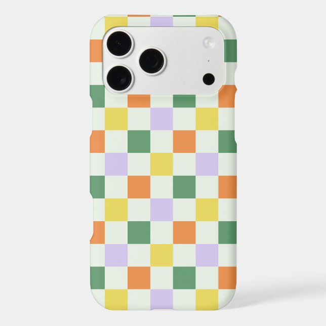 Colourful Pastel Chequerboard Grid Seamless Patter (Back)