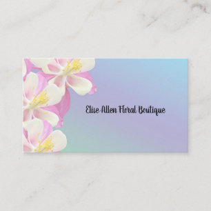 Colourful Pastel Columbine Floral Design Business Card