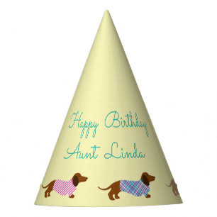 Colourful Pastel Dachshund Party Hat
