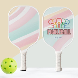 Colourful Pastel Design Pickleball Paddle