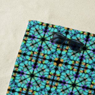 Colourful Pastel Dots Translucent Repeat Pattern Beach Towel