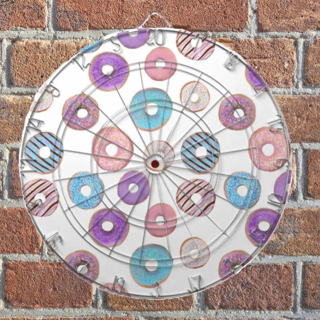 Colourful pastel doughnut pink and blue illustrati dartboard (Creator Uploaded)