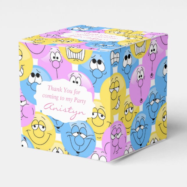 Colourful Pastel 😀 Emoji Design Favour Box (Front Side)