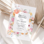Colourful Pastel Floral Bridal Shower Invitation<br><div class="desc">This beautiful floral bridal shower invitation is perfect for celebrating the bride-to-be! The design features a colourful frame with soft pink,  peach,  orange and yellow pastel flowers and is sure to bring a cheerful,  springtime feel to the occasion. Celebrate the soon-to-be Mrs. with this stunning floral bridal shower invitation!</div>