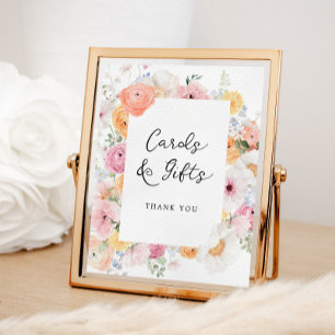 Colourful Pastel Floral Cards and Gifts Sign