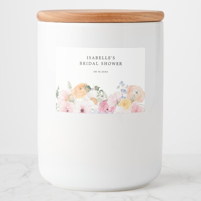 Colourful Pastel Floral Food Label (Front)