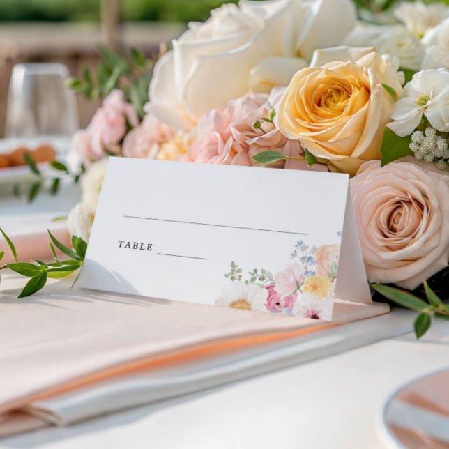 Colourful Pastel Floral  Place Card (Creator Uploaded)