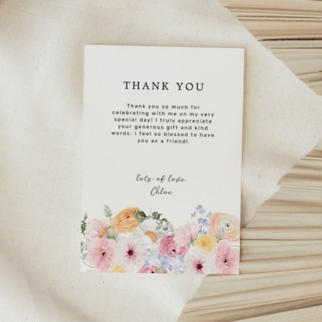 Colourful Pastel Floral Thank You Card (Creator Uploaded)