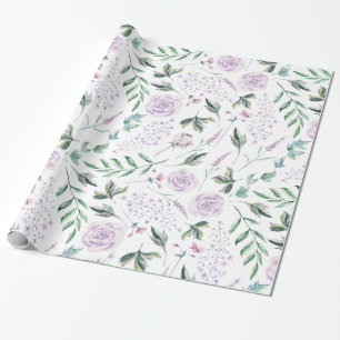 Colourful pastel flowers fairytales pattern wrapping paper